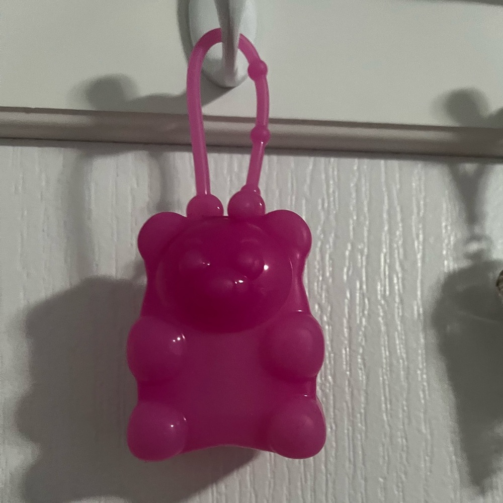 Pink Bear-Shaped sanitizer Keychain